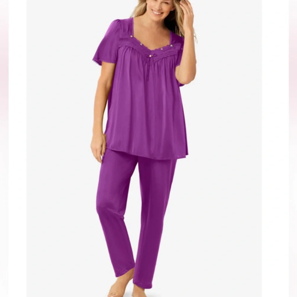 New 2pc Silky Nylon Pajama Set 5X Only Necessities Woman Within